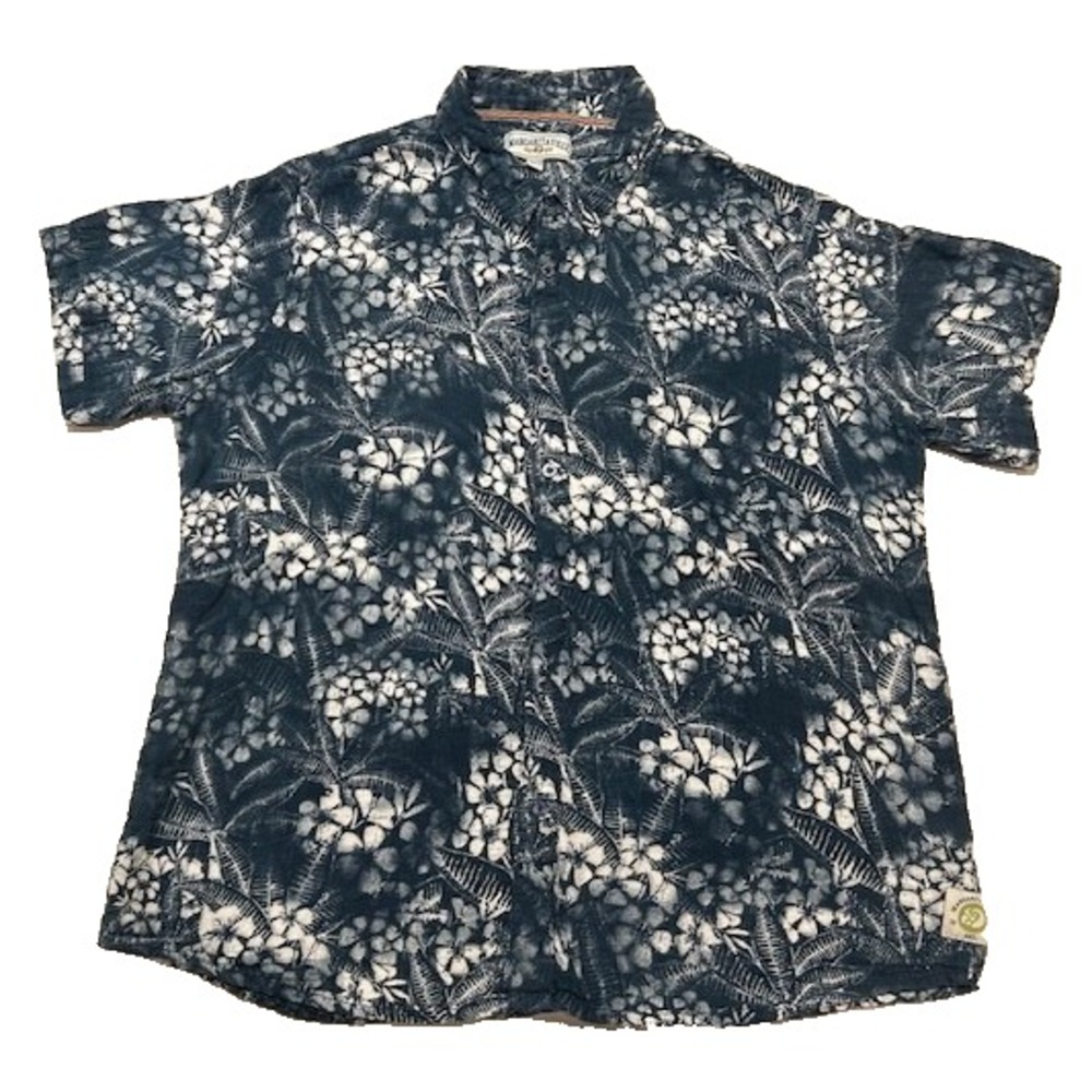 Margaritaville Mens Blue Floral Hawaiian Shirt Lightweight Soft Cotton Size XXL‎